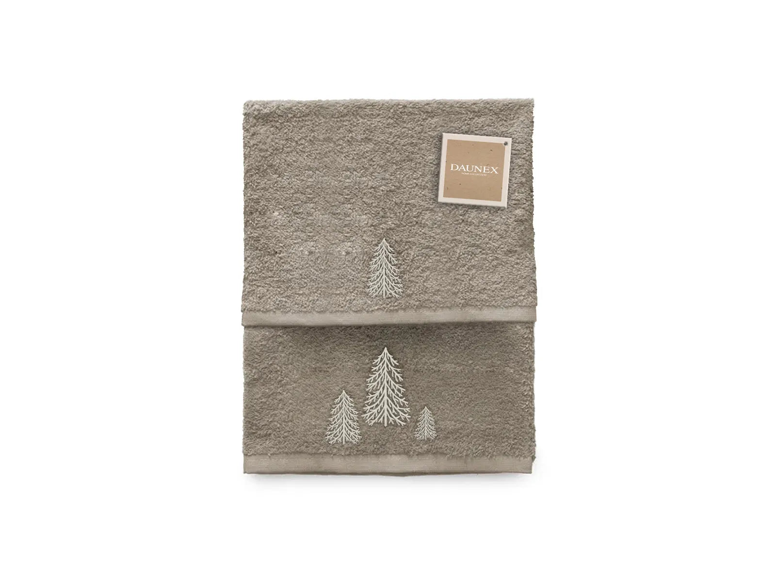Coppia di asciugamani ricamata Daunex disegno Abete - Home Loves