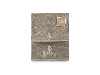 Coppia di asciugamani ricamata Daunex disegno Abete - Home Loves