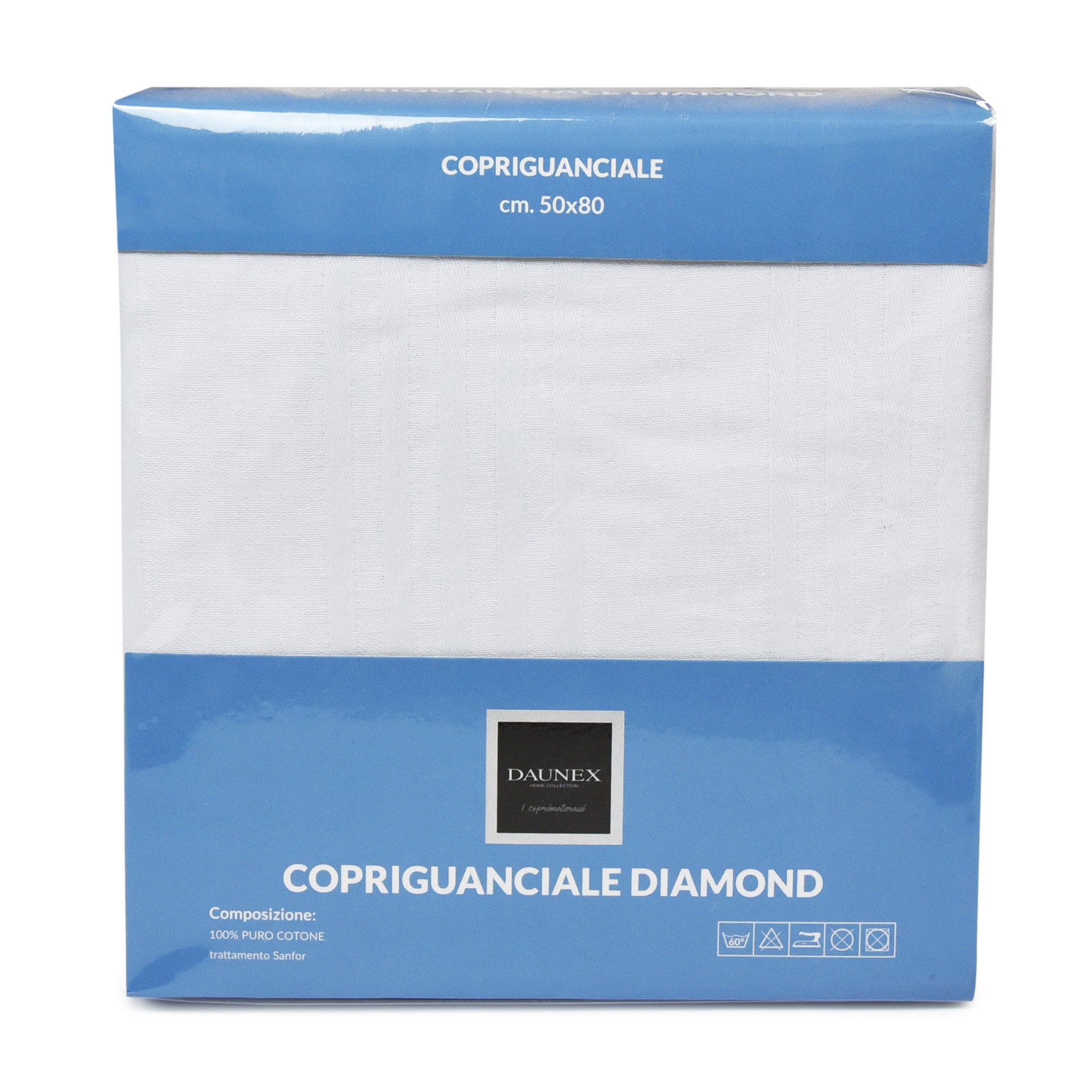 Coppia copriguanciali Daunex in puro cotone fasciate diamond