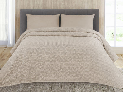 Copriletto Perugino Stone Washed colore tortora