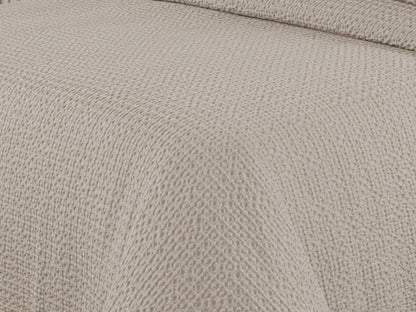 Copriletto Perugino Stone Washed colore tortora dettaglio tessuto