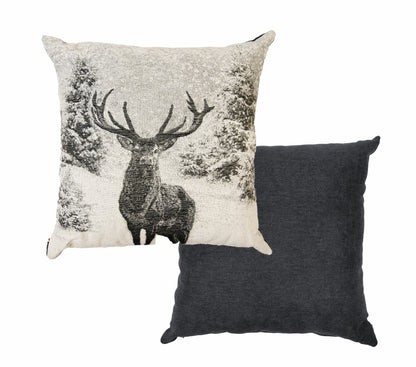 Cuscino Cervo Enjoy colore grigio fronte retro