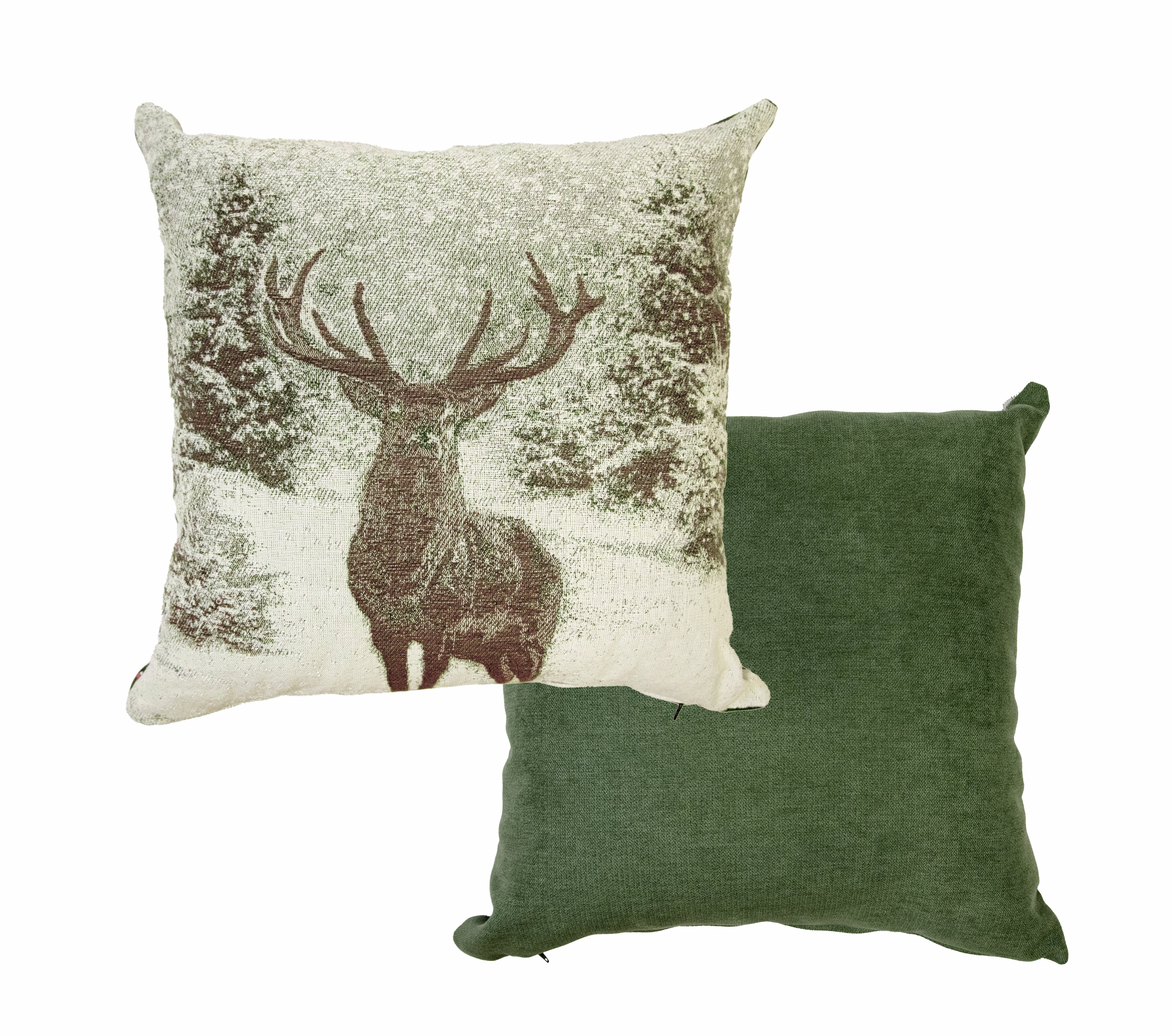 Cuscino Cervo Enjoy colore verde fronte retro