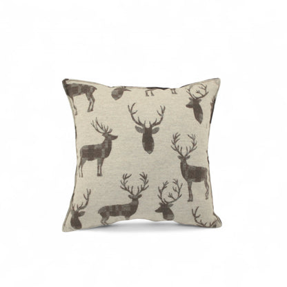 Cuscino Cervo Wool colore marrone frontale 