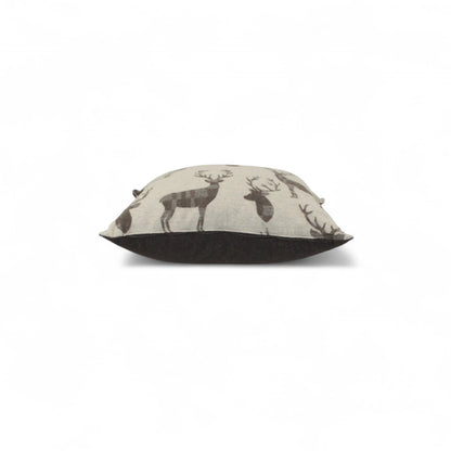 Cuscino Cervo Wool colore marrone laterale 