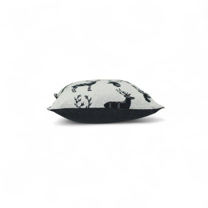 Cuscino Cervo Wool colore verde laterale