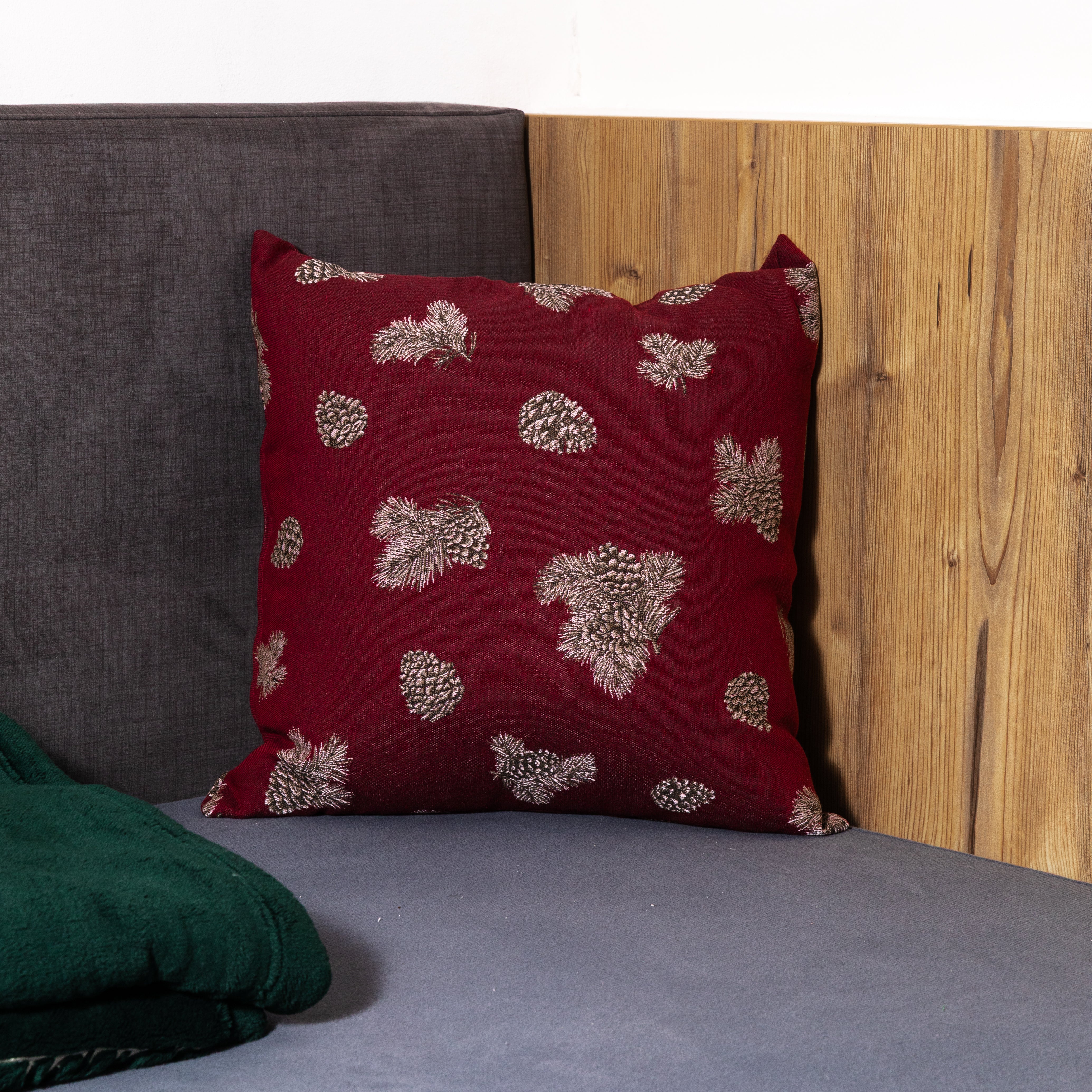 Cuscino Pigne con interno colore bordeaux