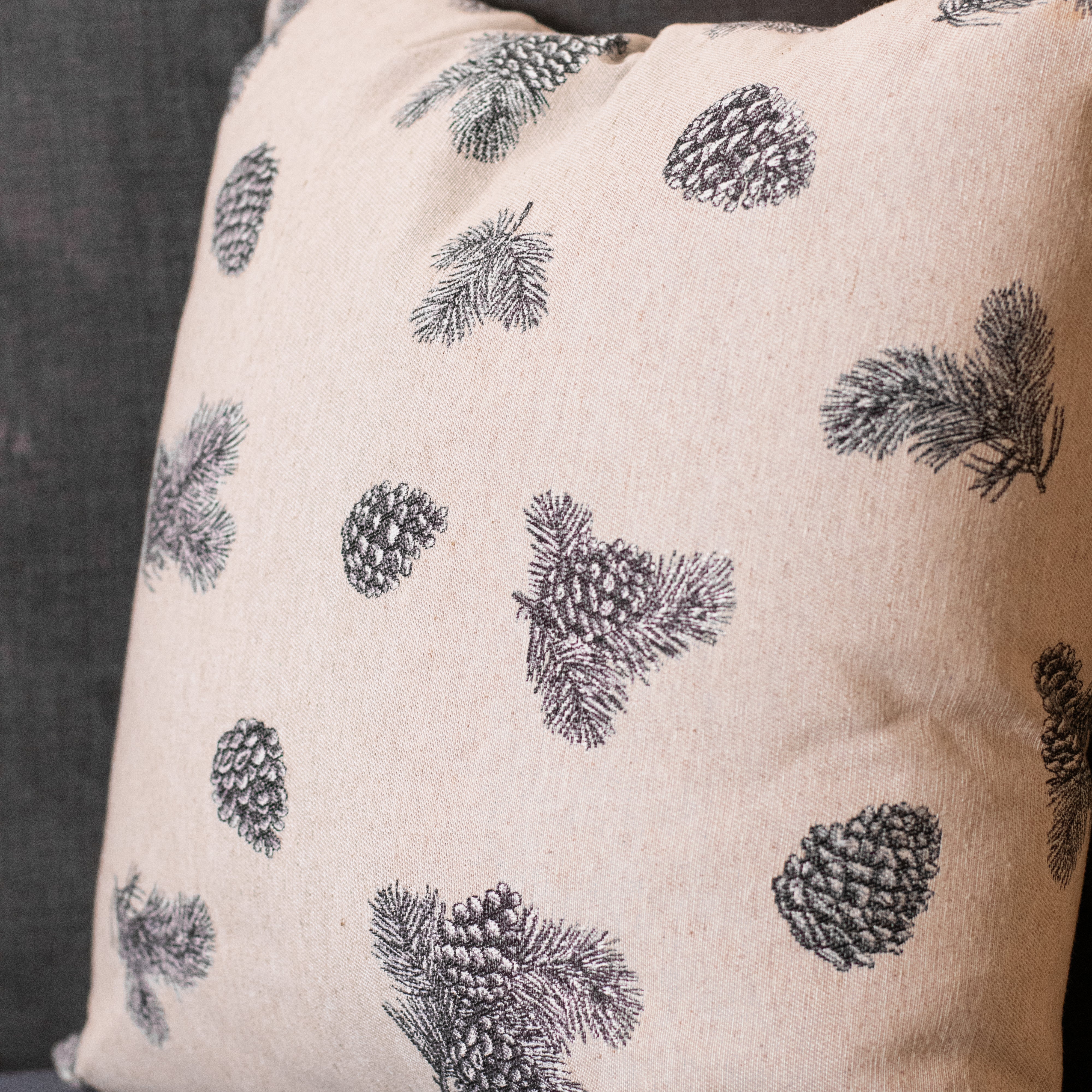 Cuscino Pigne con interno colore grigio dettaglio