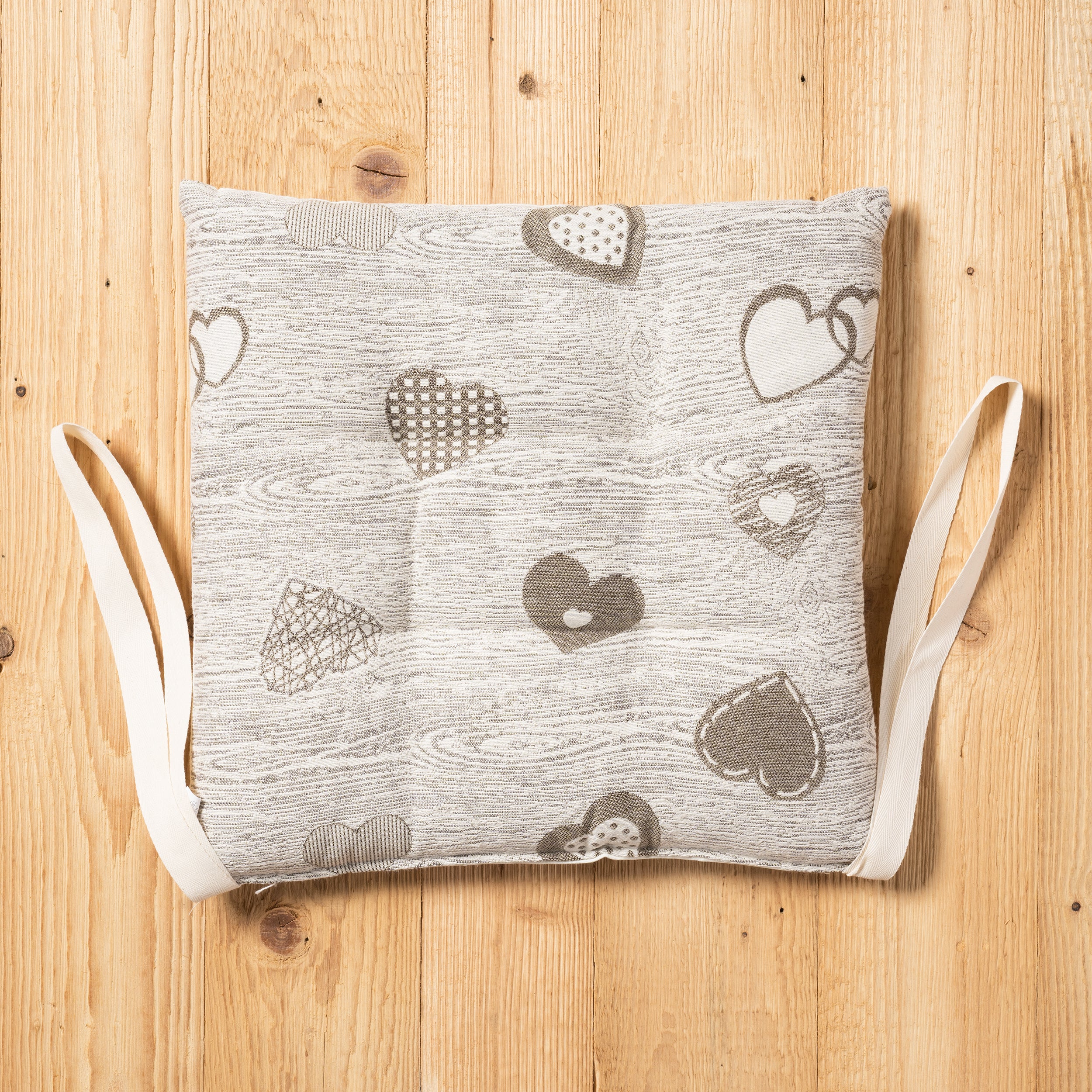 Cuscino trapuntino campiglio Daunex misura 40 x 40 cm colore beige fronte