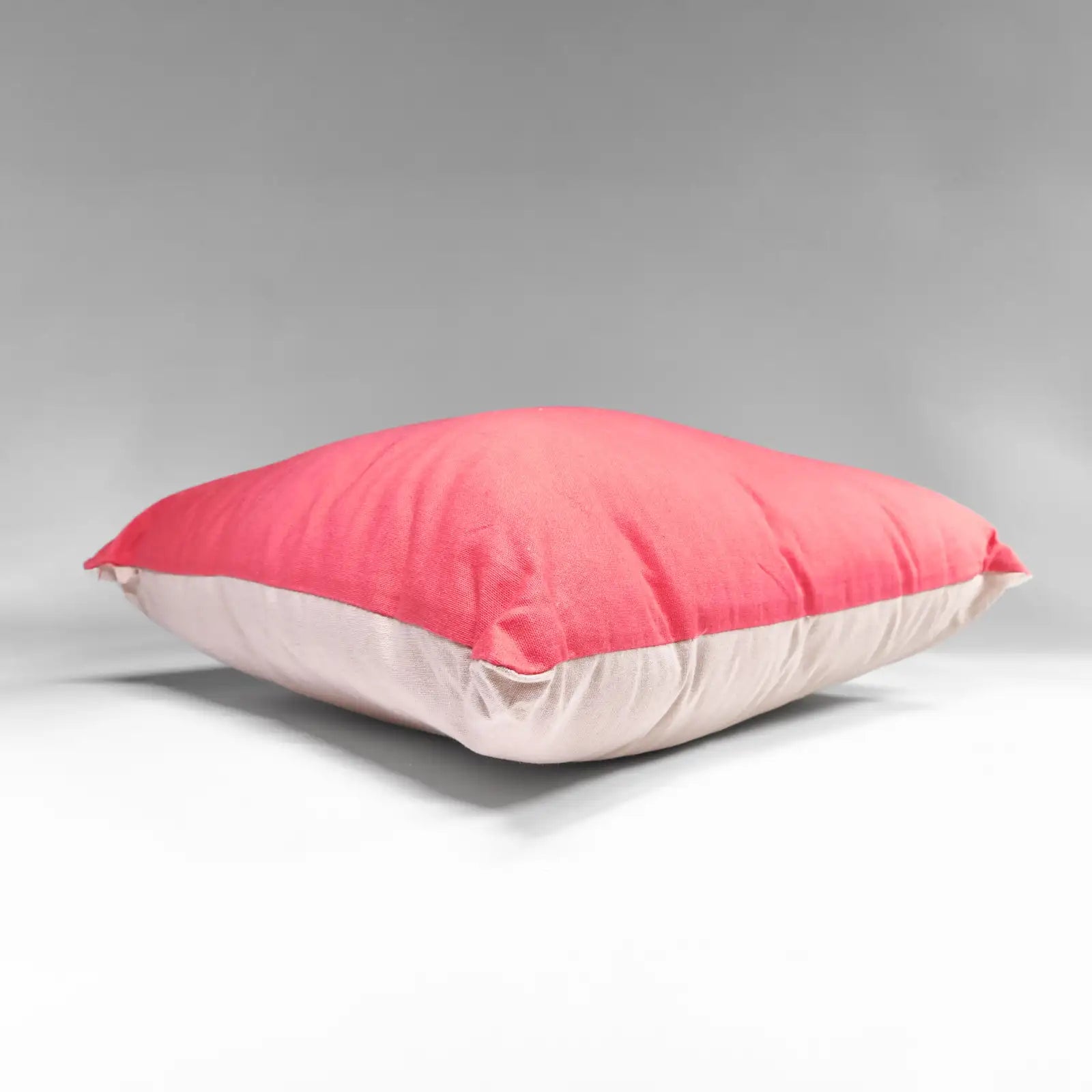 Cuscino arredo duo non sfoderabile bicolore lino-corallo