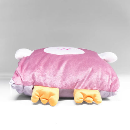 Sehr weiche Decke mit Zaza-Babyrucksack in rosa-grauer Farbe