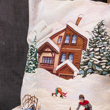 Federa cuscino Winter Daunex misura 45x45 cm dettaglio tessuto retro