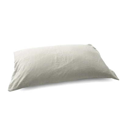 Federa in raso di puro cotone stone-washed effetto no stiro, block 58 colore pietra