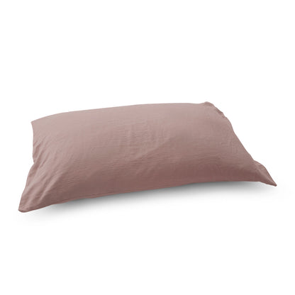 Federa in raso di puro cotone stone-washed effetto no stiro, block 58 colore rosa-polvere