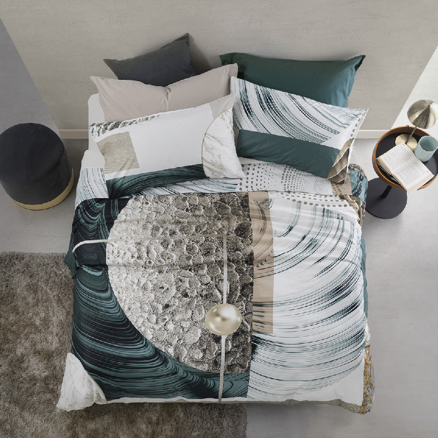 Digital bedrucktes Bettbezug-Set aus reiner Baumwolle, Flower-Power 2317
