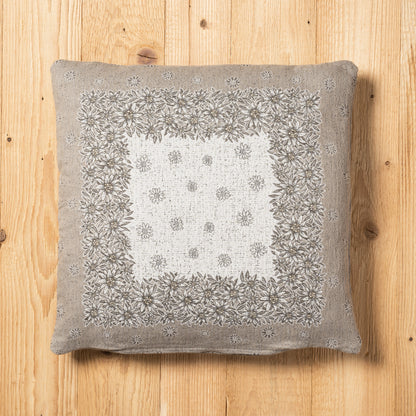 Fodera cuscino Alpiflora double-face misura 45 x 45 cm colore beige fronte
