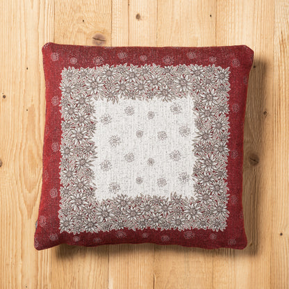 Fodera cuscino Alpiflora double-face misura 45 x 45 cm colore rosso fronte