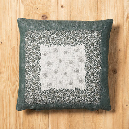 Fodera cuscino Alpiflora double-face misura 45 x 45 cm colore verde fronte