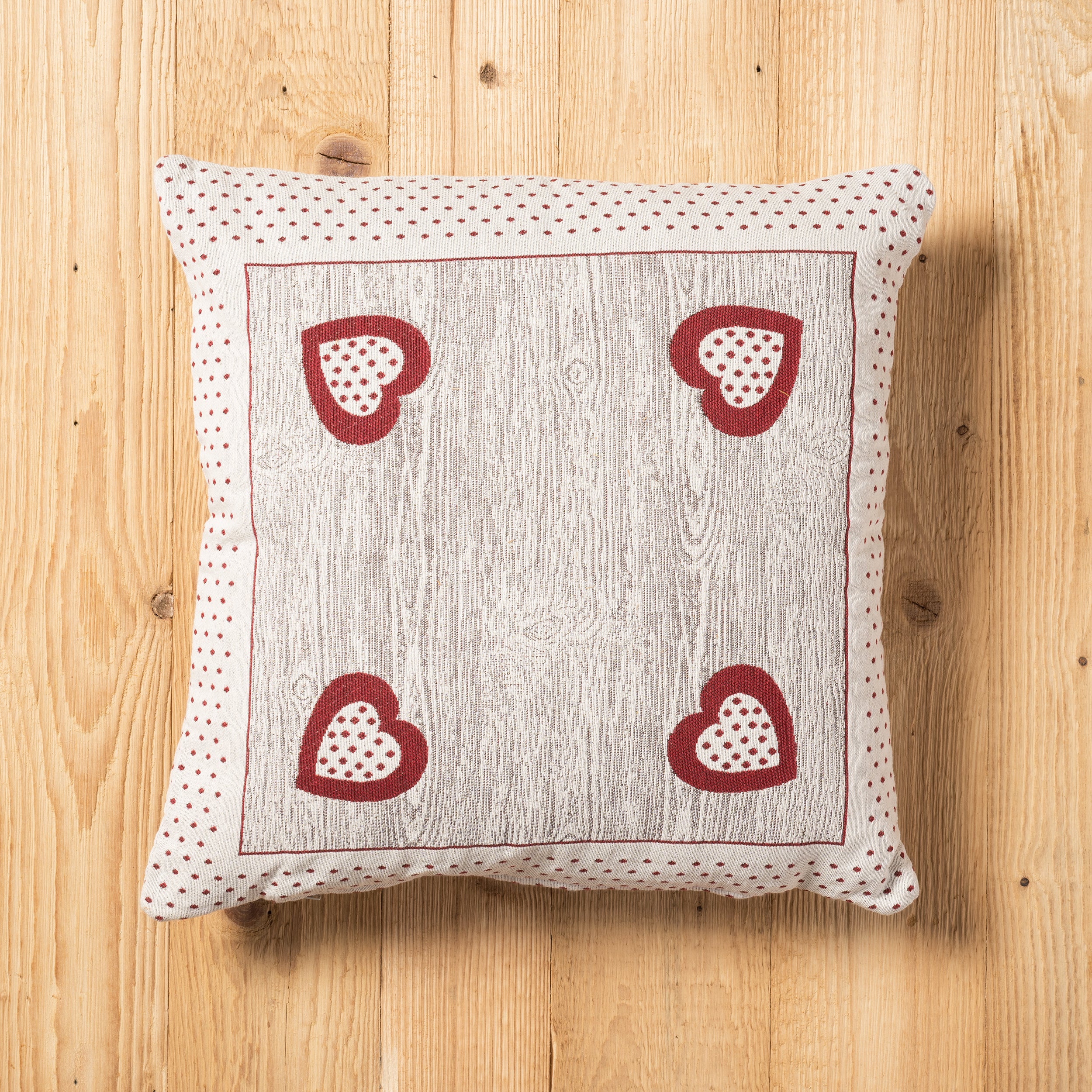 Fodera cuscino Campiglio double-face misura 45 x 45 cm colore rosso fronte