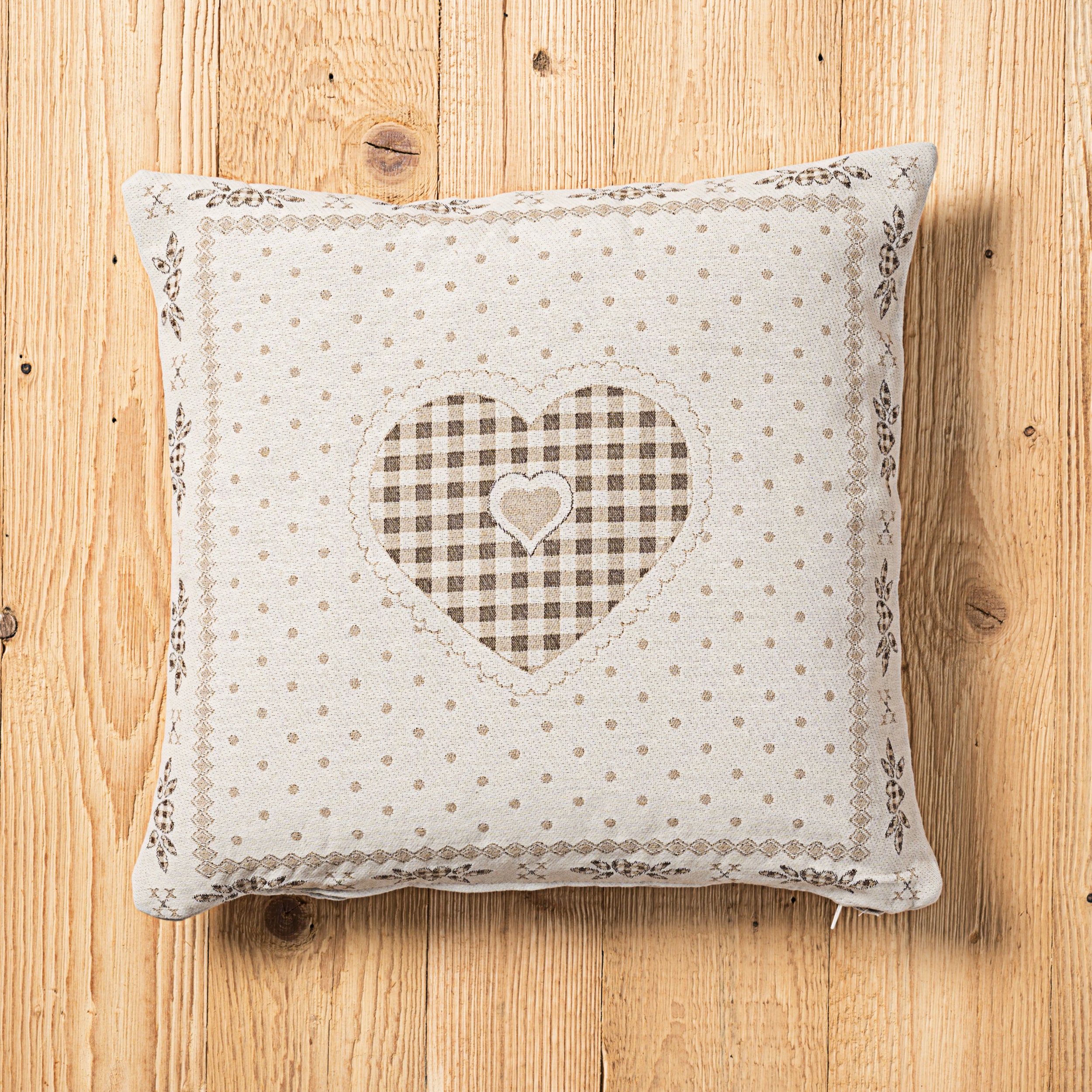 Fodera cuscino Montmartre double-face misura 45 x 45 cm colore beige retro