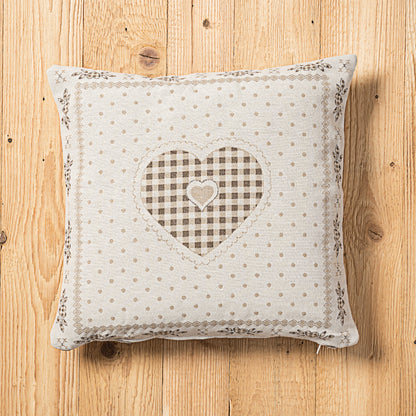 Fodera cuscino Montmartre double-face misura 45 x 45 cm colore beige retro