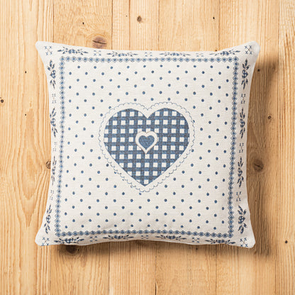 Fodera cuscino Montmartre double-face misura 45 x 45 cm colore blu retro