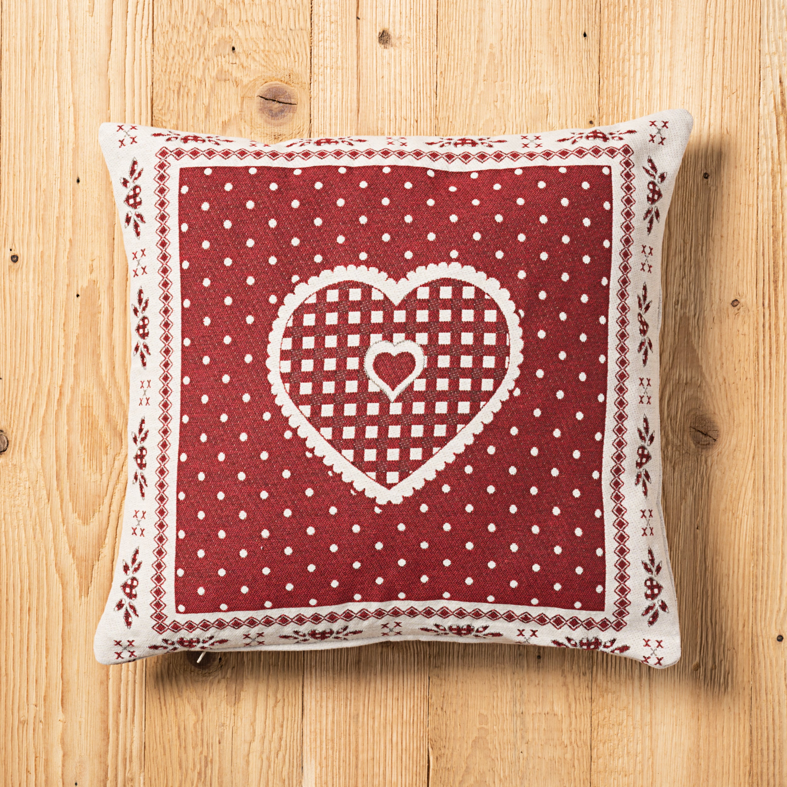 Fodera cuscino Montmartre double-face misura 45 x 45 cm colore rosso fronte