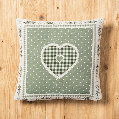 Fodera cuscino Montmartre double-face misura 45 x 45 cm colore verde fronte