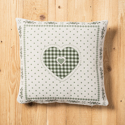 Fodera cuscino Montmartre double-face misura 45 x 45 cm colore verde retro