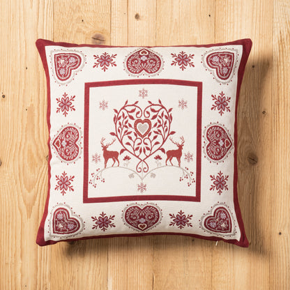 Fodera cuscino Val di Fassa double-face misura 45 x 45 cm colore rosso fronte