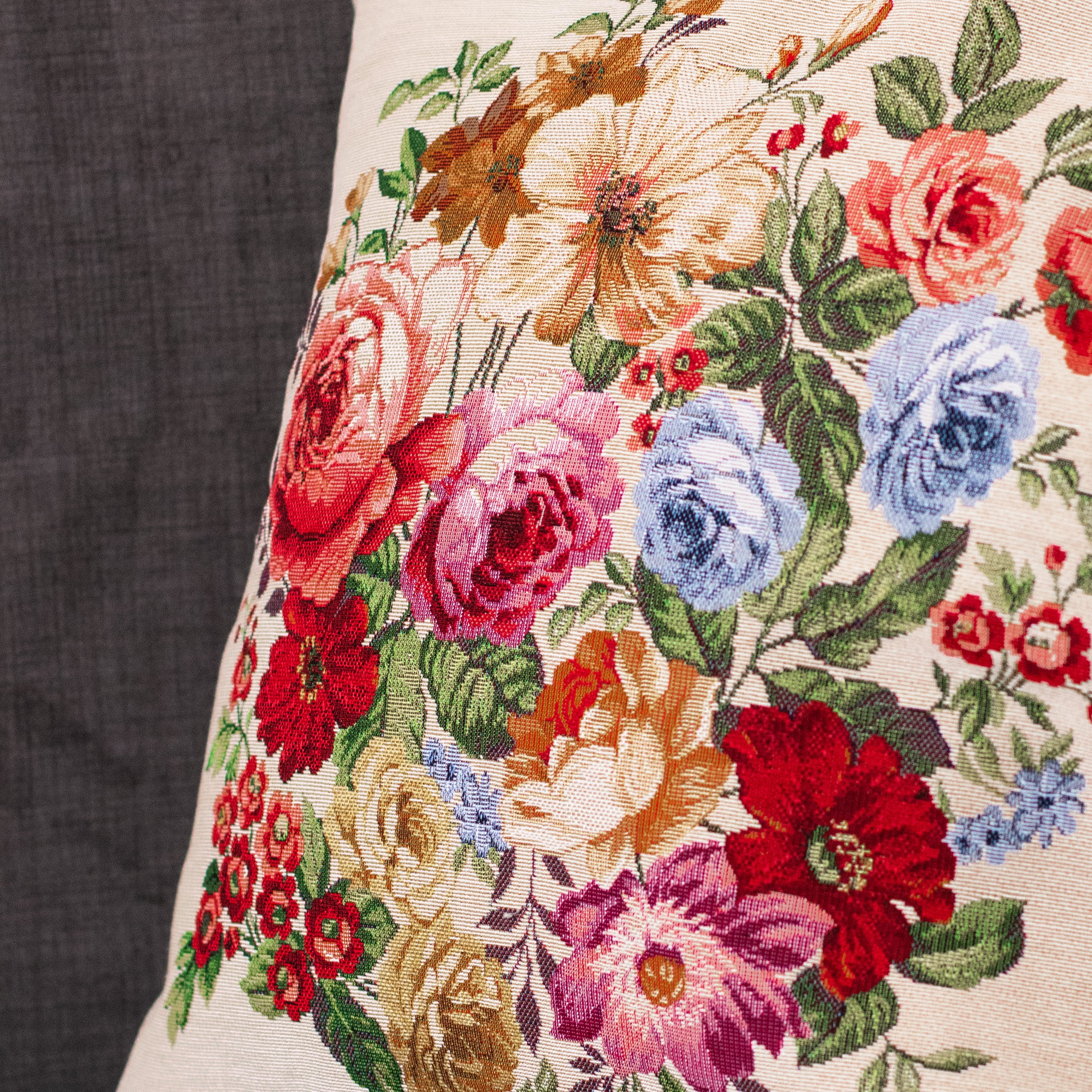 Fodera cuscino floral Daunex misura 45 x 45 cm dettaglio tessuto