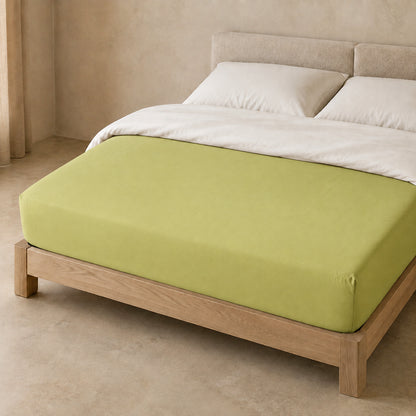 Lenzuolo con angoli in percalle Aura verde mela