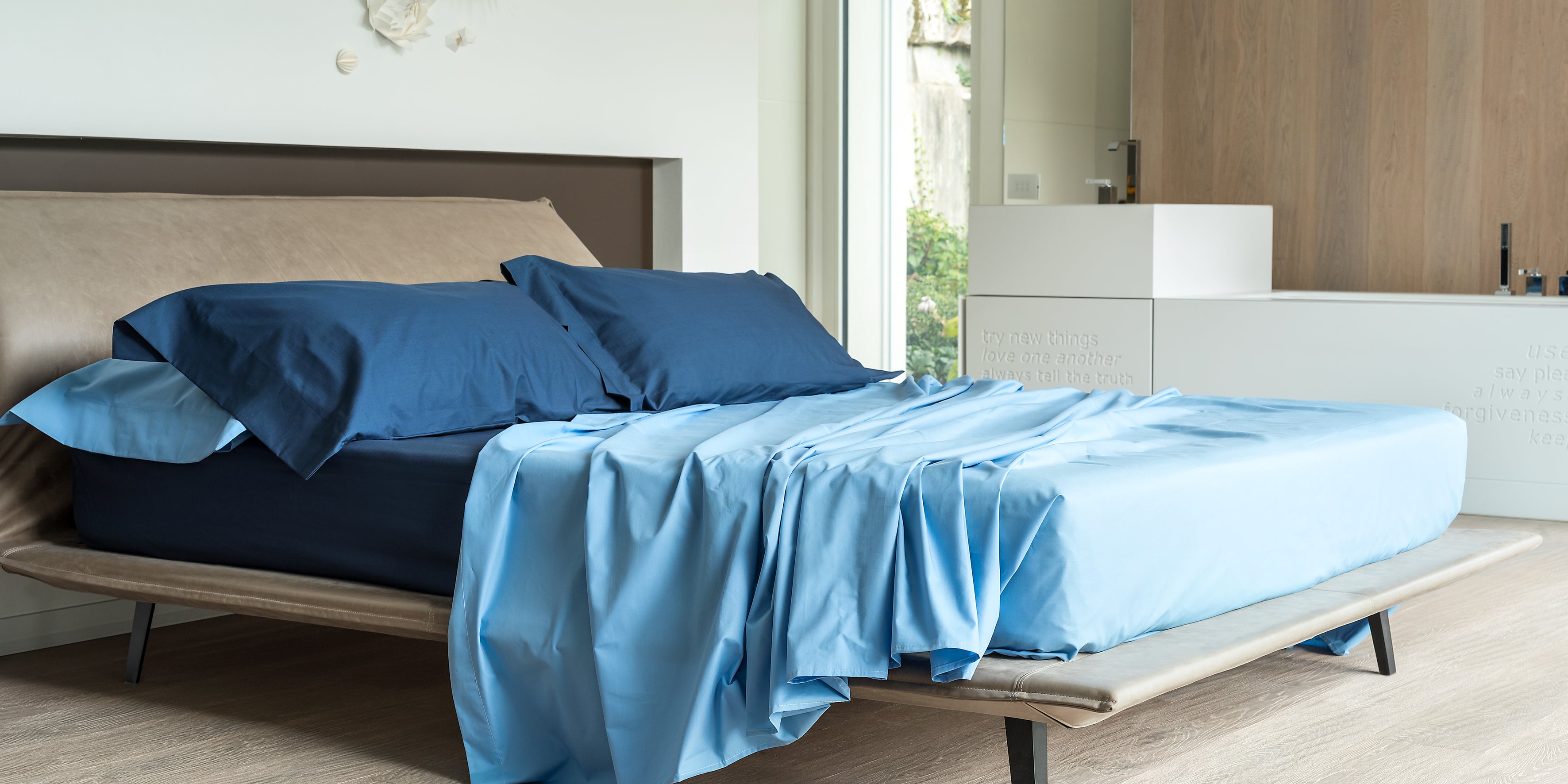 Lenzuolo sopra in percalle Aura ambientata