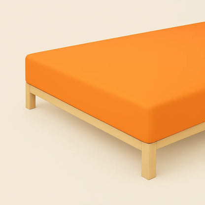 Lenzuolo sotto con angoli dream family Daunex 100% cotone 57 fili colore arancio