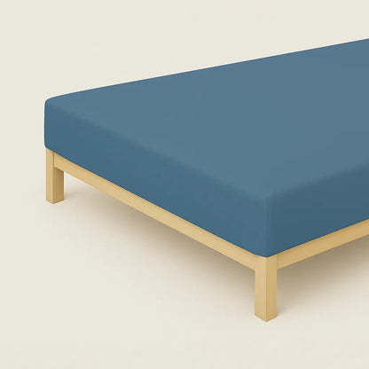 Lenzuolo sotto con angoli dream family Daunex 100% cotone 57 fili xolore blu-avio