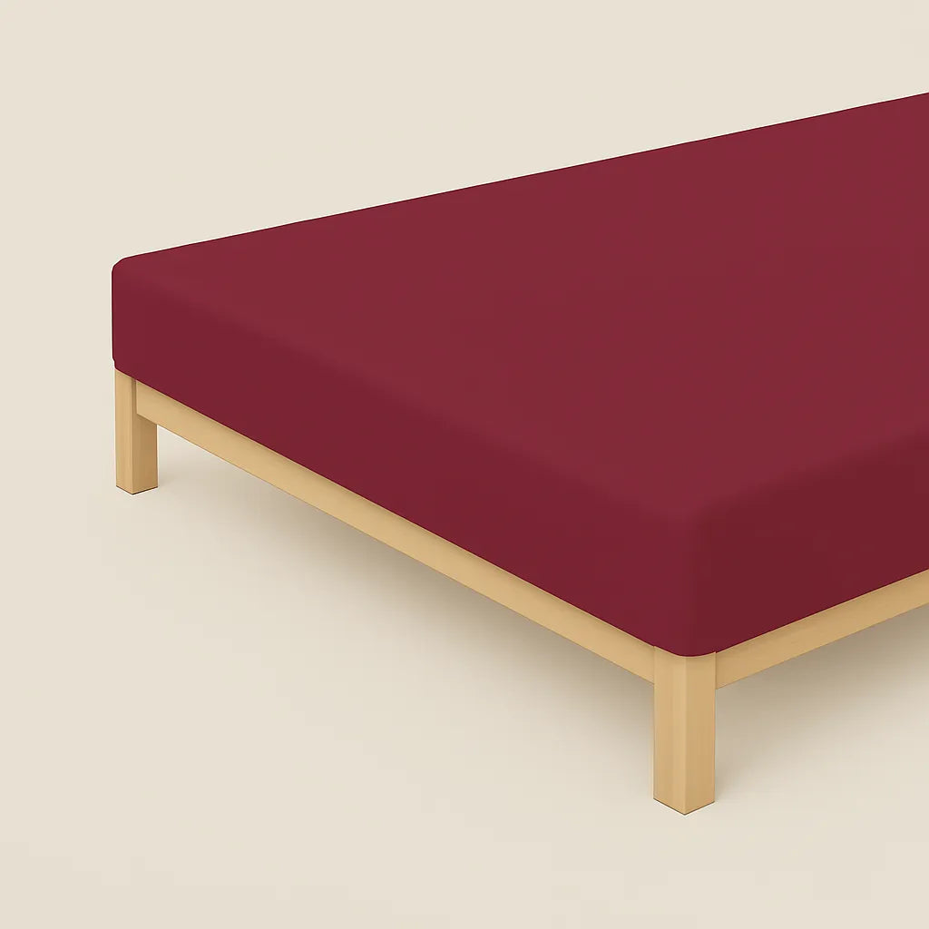 Lenzuolo sotto con angoli dream family Daunex 100% cotone 57 fili colore bordeaux