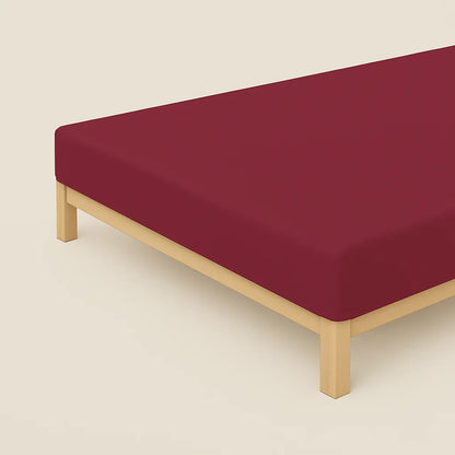 Lenzuolo sotto con angoli dream family Daunex 100% cotone 57 fili colore bordeaux