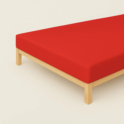Lenzuolo sotto con angoli dream family Daunex 100% cotone 57 fili colore rosso 