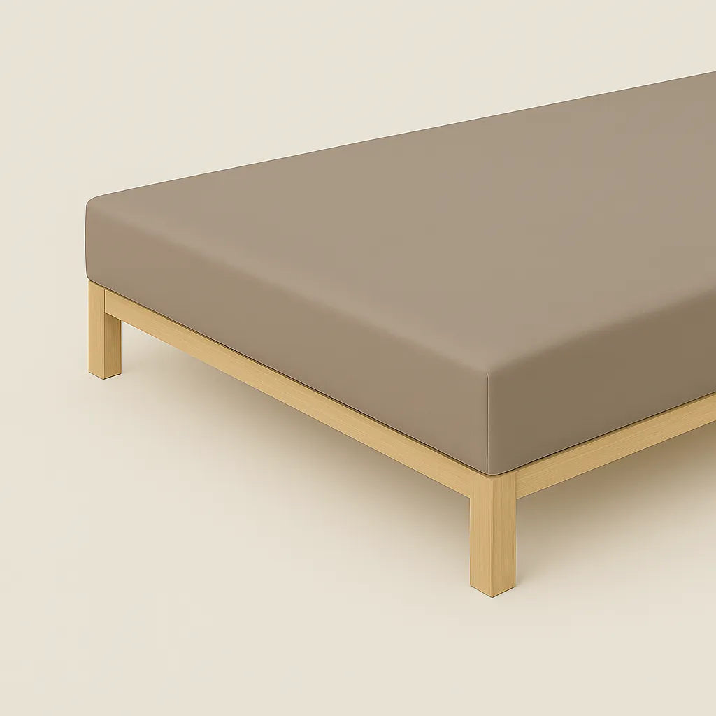 Lenzuolo sotto con angoli dream family Daunex 100% cotone 57 fili  colore tortora