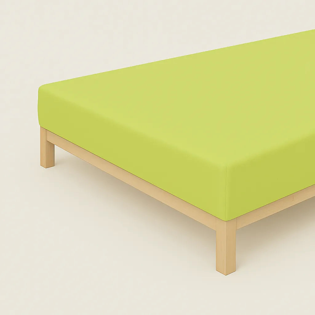 Lenzuolo sotto con angoli dream family Daunex 100% cotone 57 fili colore verde