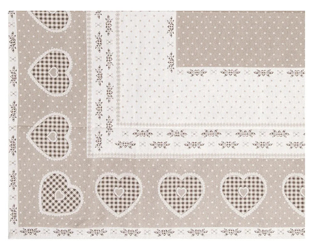 Tovaglia Montmartre beige disponibile anche come centrotavola 100 per 100 centimetri