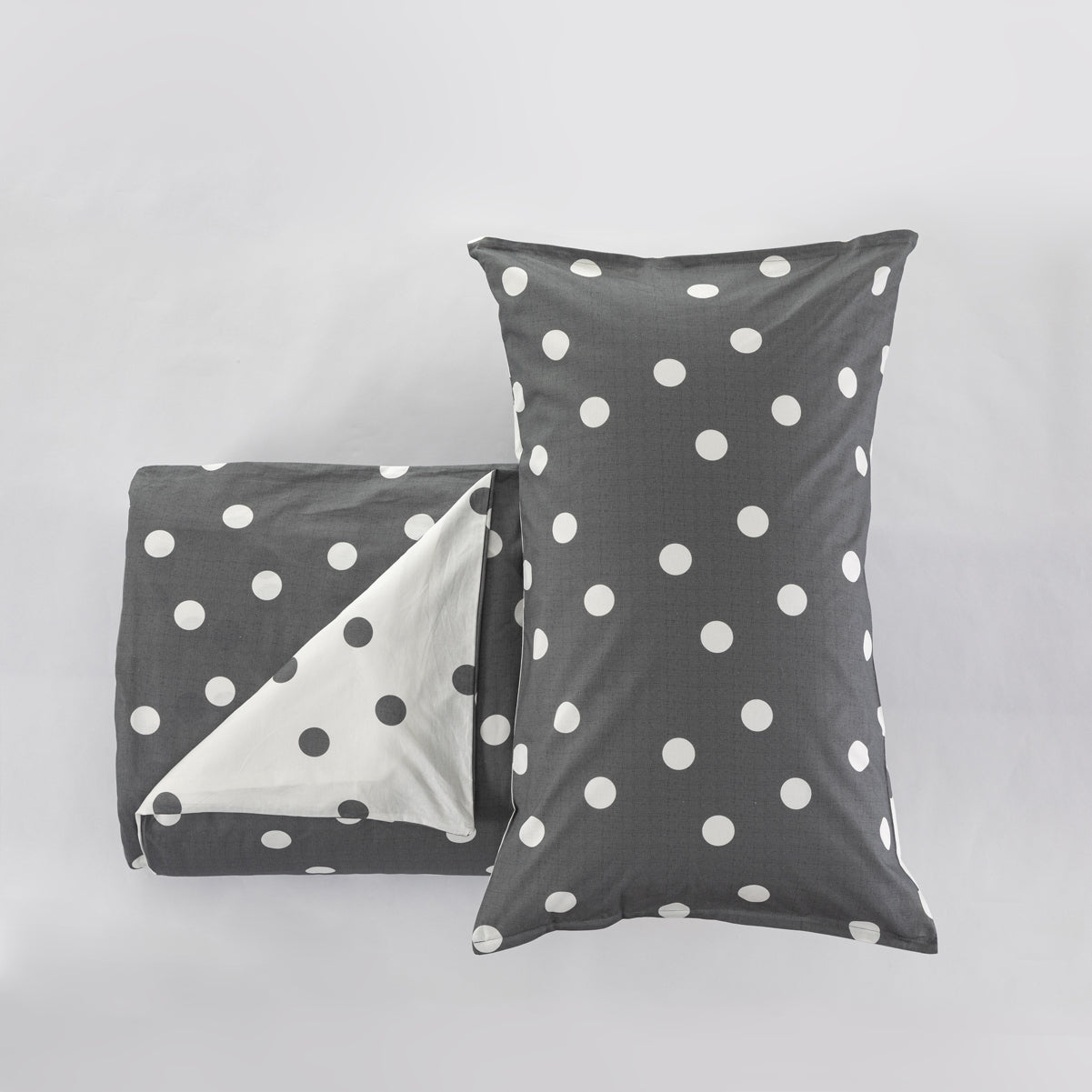Parure Copripiumino Milk Pois colore antracite