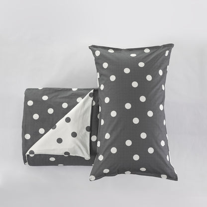 Parure Copripiumino Milk Pois colore antracite