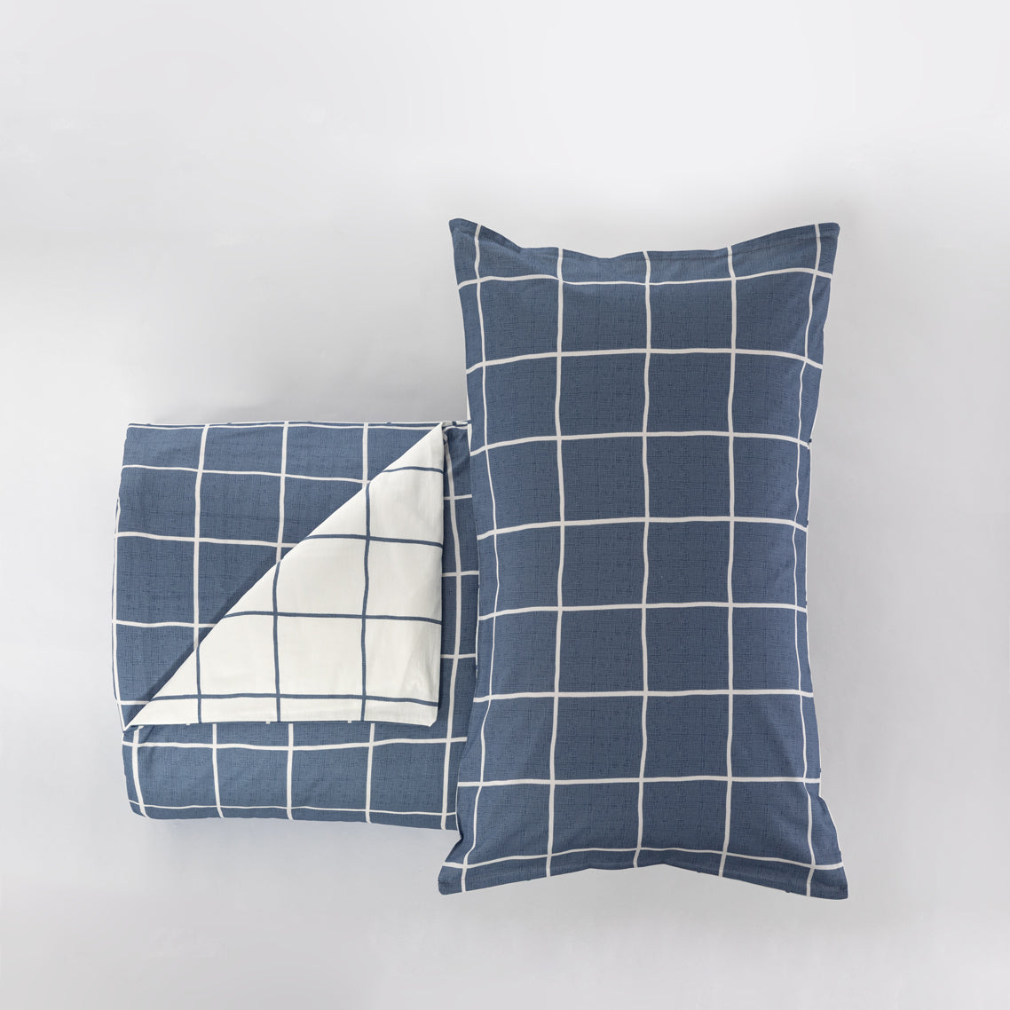 Parure Copripiumino Milk Quadri colore blu