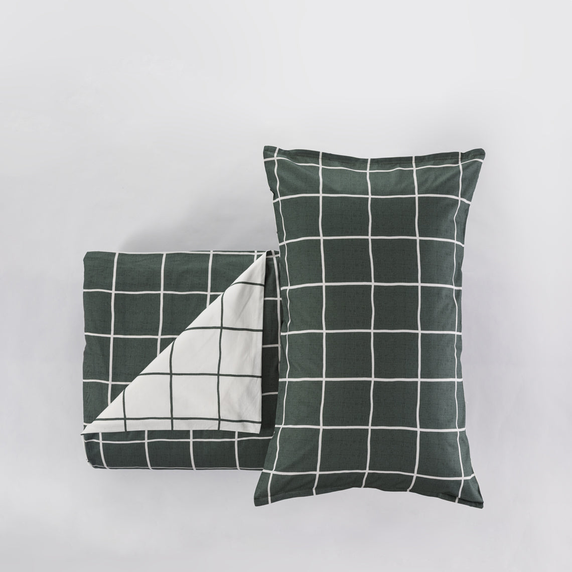 Parure Copripiumino Milk Quadri colore verde