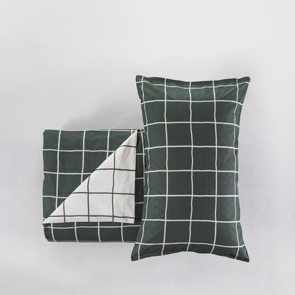 Parure Copripiumino Milk Quadri colore verde