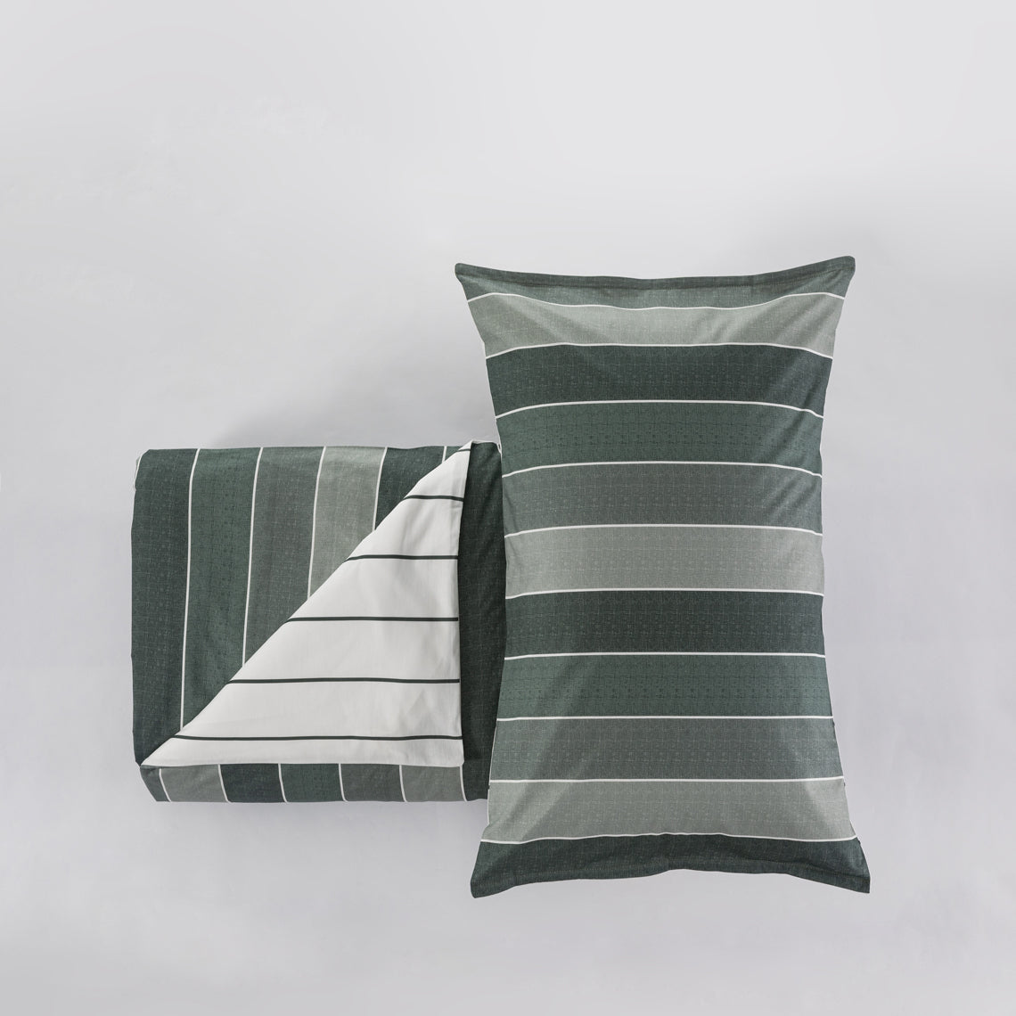 Parure Copripiumino Milk Righe colore verde