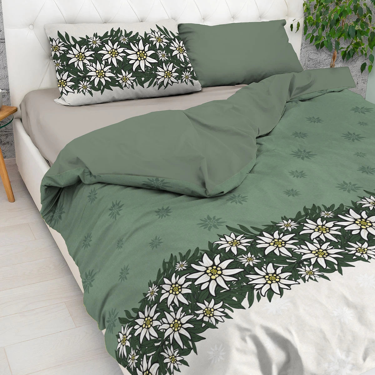 Parure copripiumino Alpiflora in 100% cotone Daunex