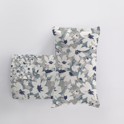 Parure copripiumino Althea dettaglio federa e sacco colore metal blue