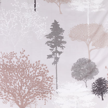 Parure copripiumino Botanique in 100% cotone Daunex ambientata colore grigio dettaglio fantasia